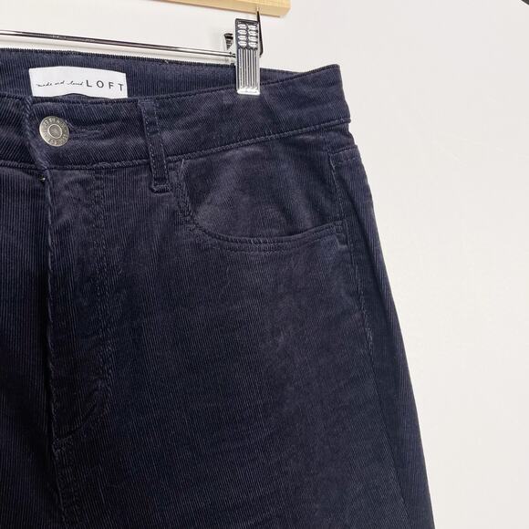 LOFT Size 28 / 6 Navy Blue Curvy Skinny Corduroy Pants High Waist Cotton Modal - Picture 7 of 11